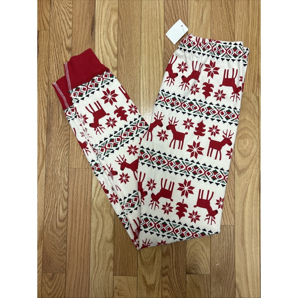 NWT Hanna Andersson Adult Holiday Long John‎ Pajama Pants in Dear Deer Medium